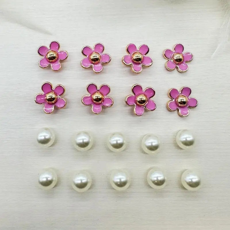 [ZY]3D Cute Pearl Shoe Charms Set For Slide Sandals Garden Shoes DIY Clogs Decoration Shoe Buckle Pins Shoe Decoration Gifts[ZY]