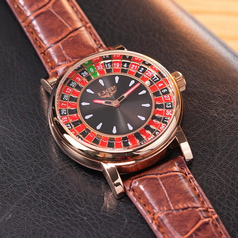 Lige Montre homme, Las Vegas édition roulette et aiguille Lumineuse
