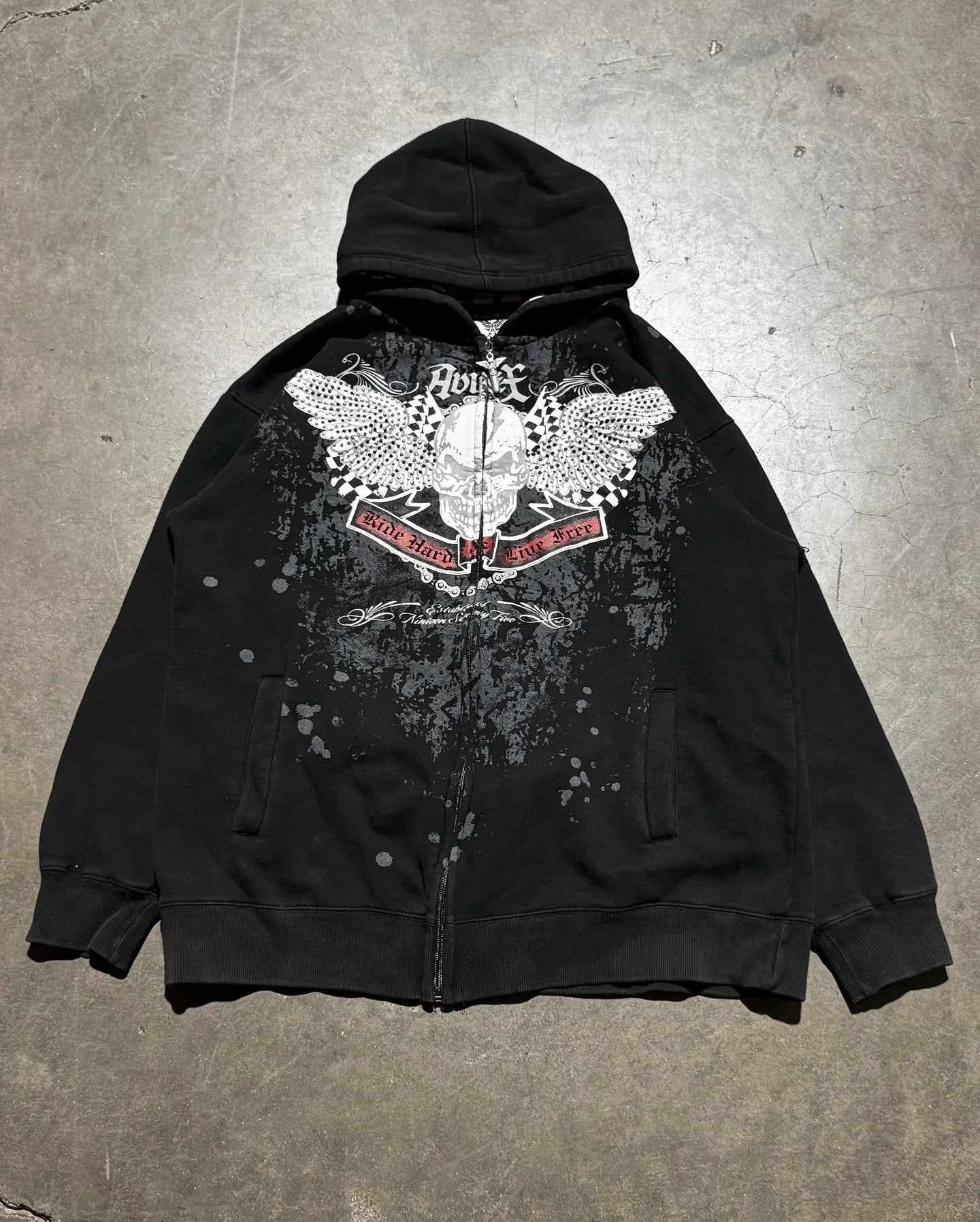 Hoodie - Gothic y2k - Design personnalisé, style grunge, coupe zippée