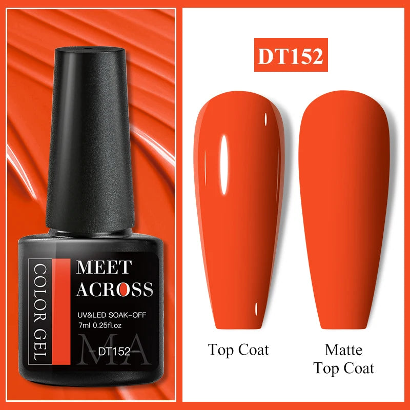 MEET ACROSS 7ml Eggshell Thermal Gel Nail Polish Temperature Changing Gradient Nail Art Varnish Winter Soak Off Gel For Nails