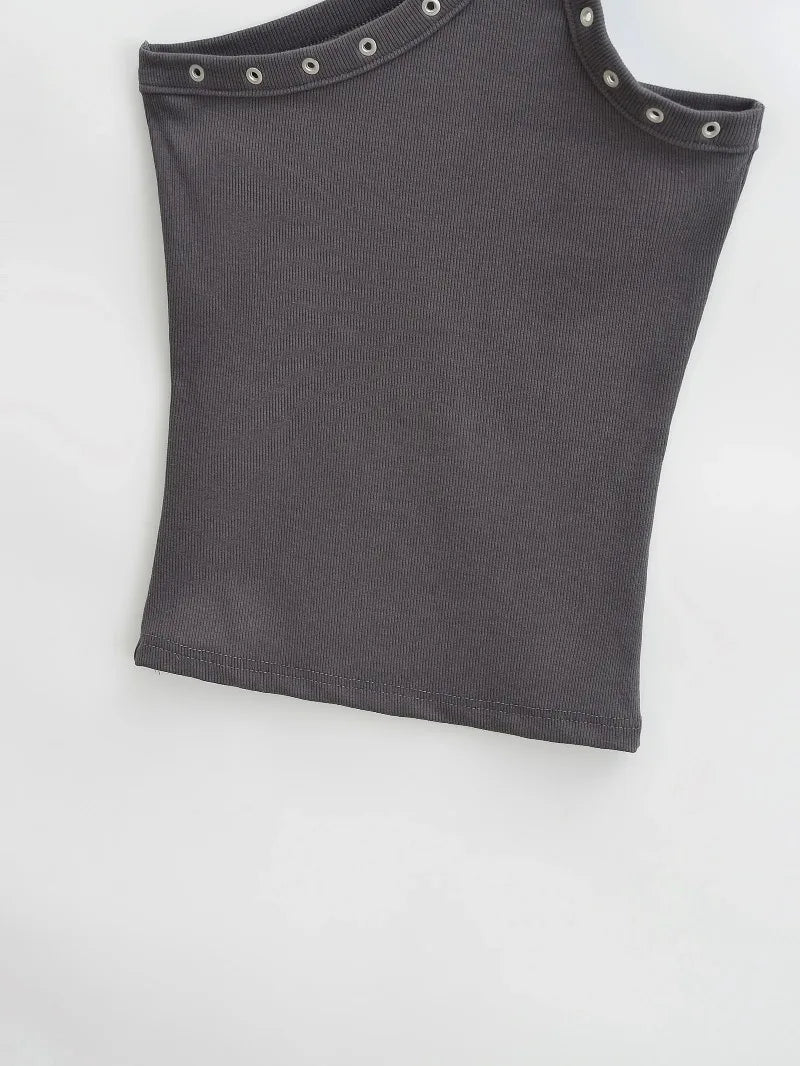 Design Sense Niche Slim Shoulder Slim Sling Summer Slim Chic Shoulder Vest Women Y2k Tops