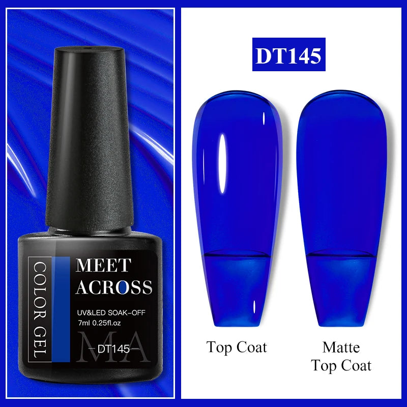 MEET ACROSS 7ml Eggshell Thermal Gel Nail Polish Temperature Changing Gradient Nail Art Varnish Winter Soak Off Gel For Nails