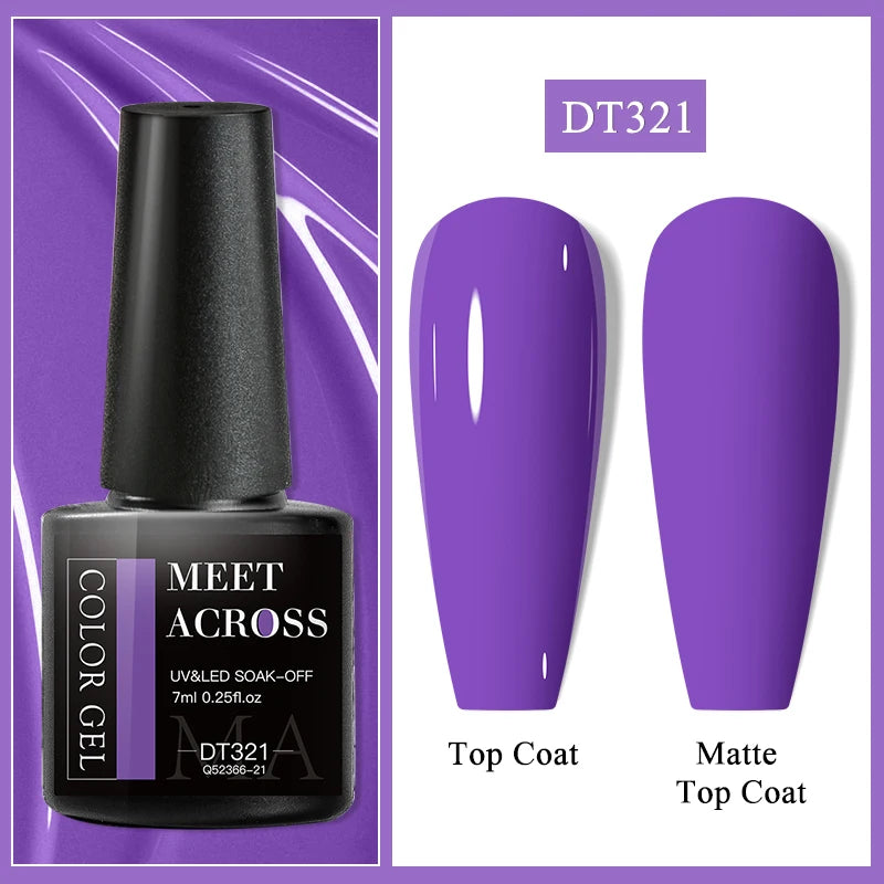 MEET ACROSS 7ml Eggshell Thermal Gel Nail Polish Temperature Changing Gradient Nail Art Varnish Winter Soak Off Gel For Nails