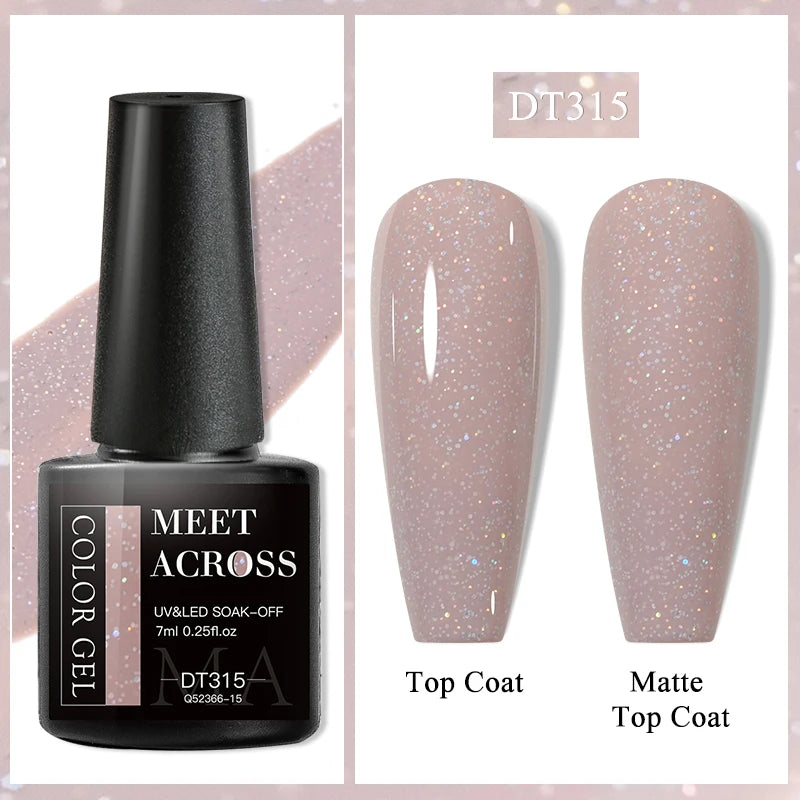 MEET ACROSS 7ml Eggshell Thermal Gel Nail Polish Temperature Changing Gradient Nail Art Varnish Winter Soak Off Gel For Nails