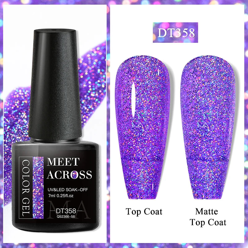 MEET ACROSS 7ml Eggshell Thermal Gel Nail Polish Temperature Changing Gradient Nail Art Varnish Winter Soak Off Gel For Nails