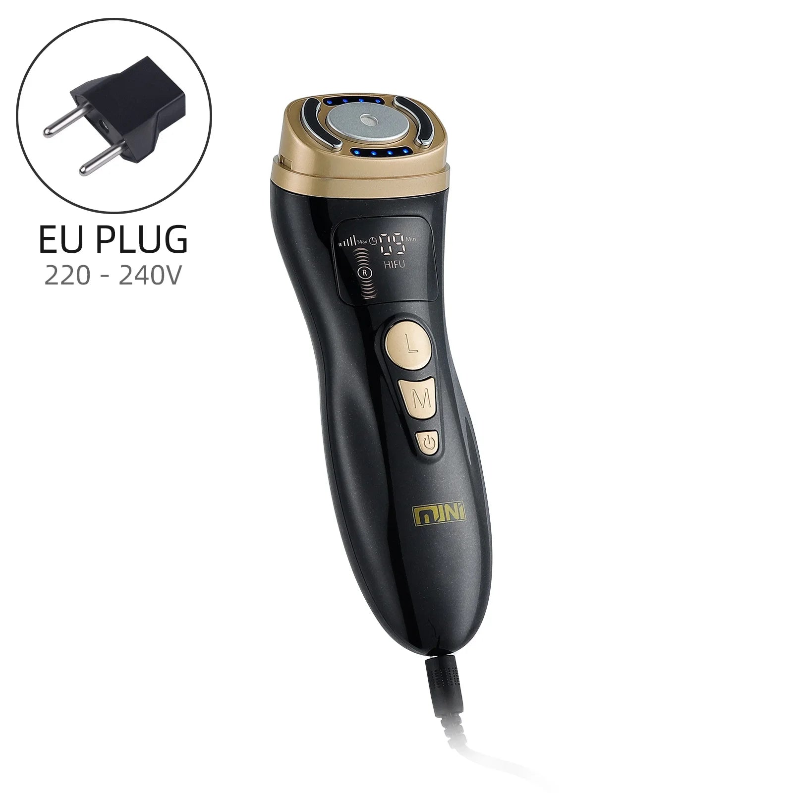 Mini HIFU Machine Ultrasonic RF EMS HIFU Facial Lifting Skin Tightening Device Face Chin Neck Eye Anti-Wrinkle Massager Home Use