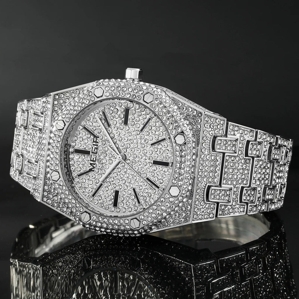 Montre de luxe - Diamant Signature - acier inoxydable et quartz
