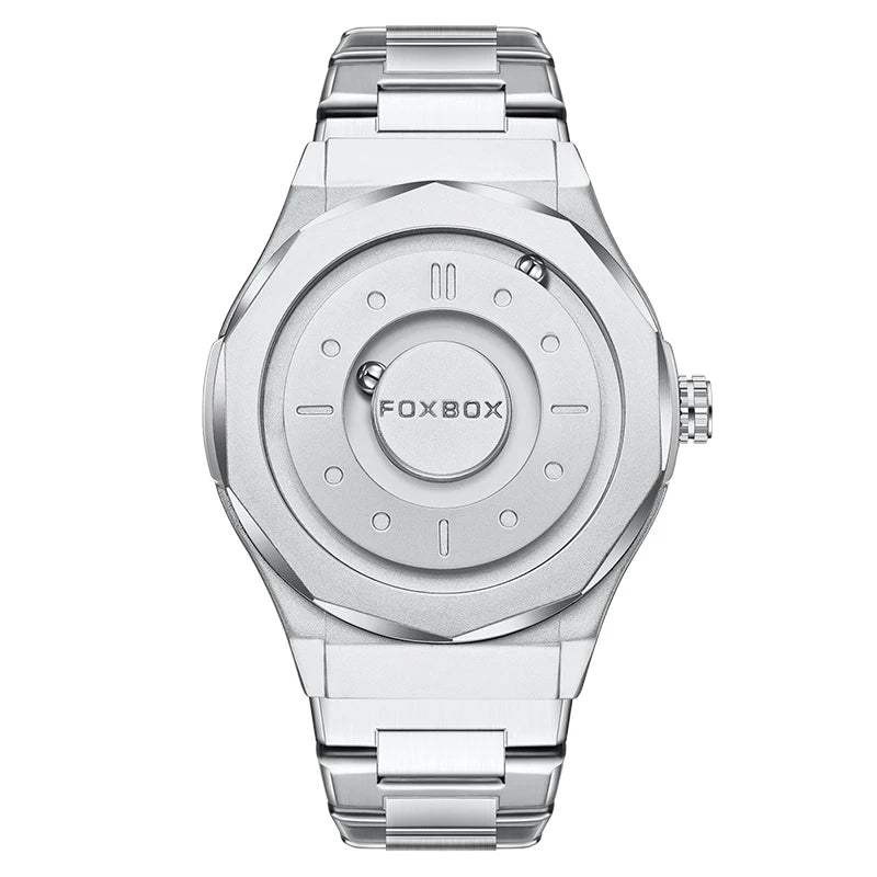 Montre  magnétique de luxe pour homme, quartz, étanche à l'eau, bracelet en acier inoxydable