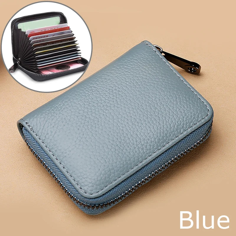 Portefeuille en cuir pour cartes - Protection RFID avec 26 compartiments