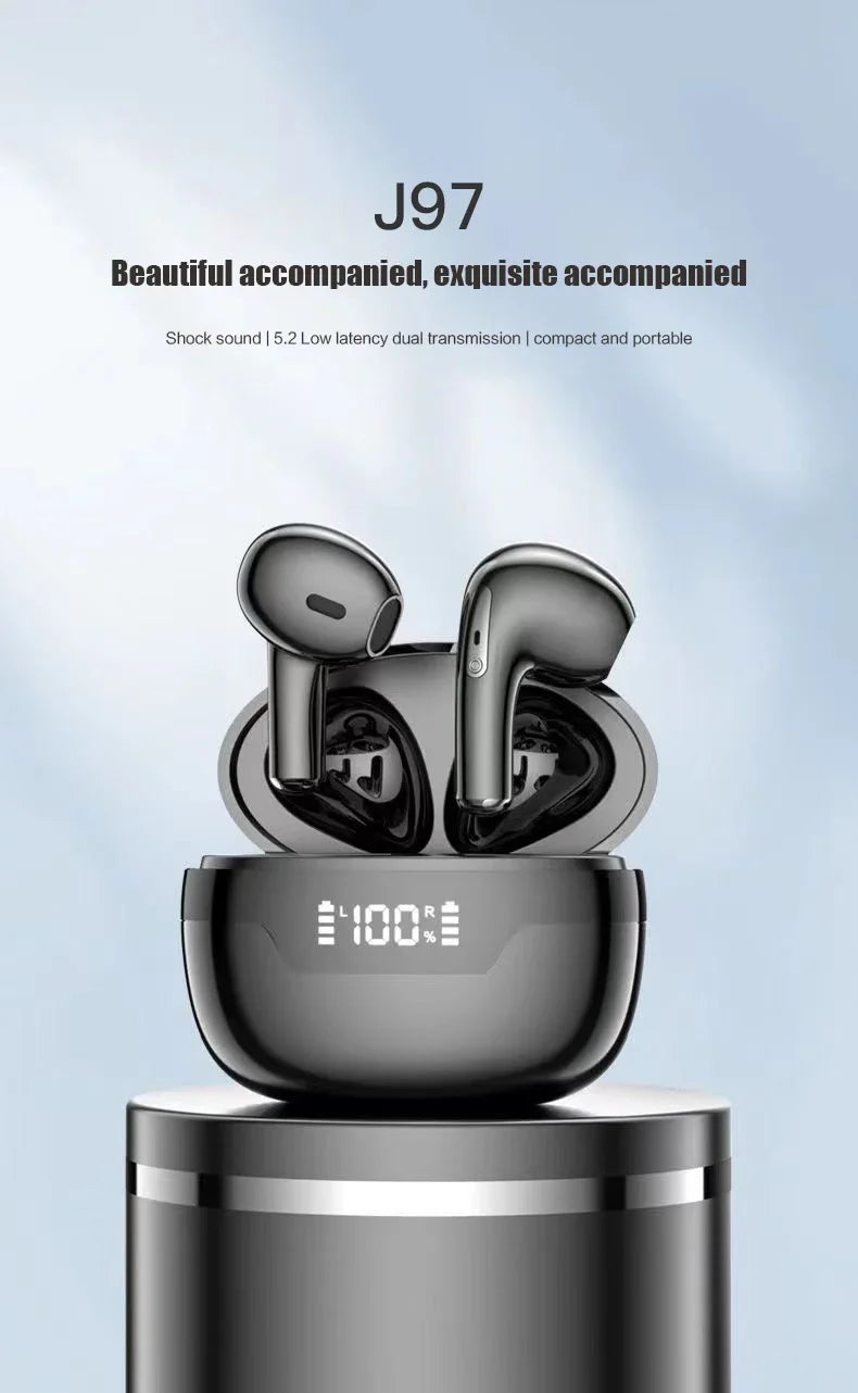 J97 TWS Bluetooth Earphone True Wireless Earbuds In-Ear Headphones Touch Control Waterproof Sports Headest With Mic For Phone