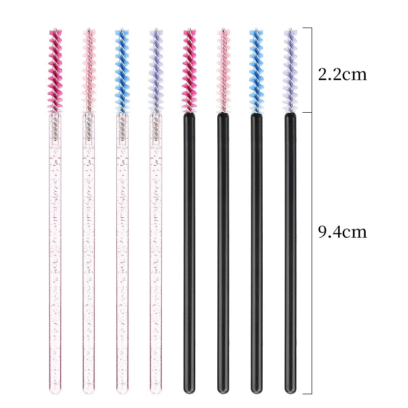 Lot de 50 Brosses à Cils - Crystal - Outil Professionnel d'Extension