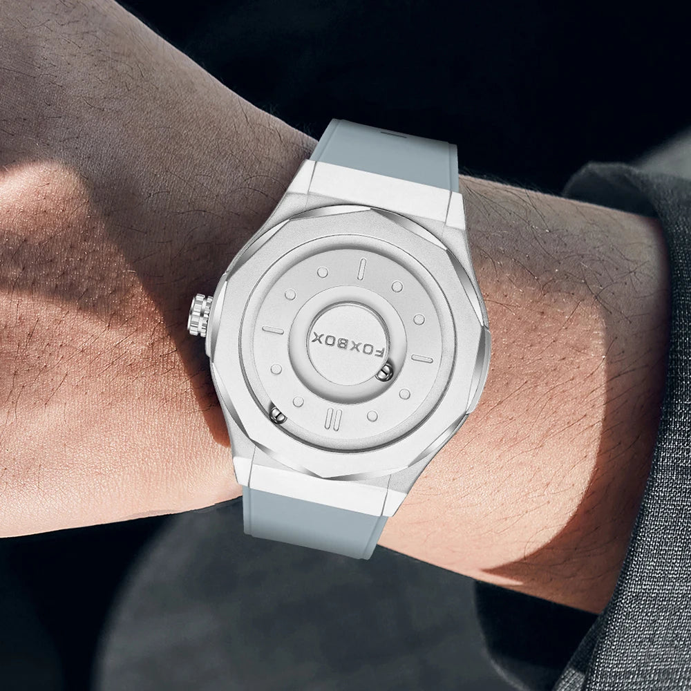 Montre  magnétique de luxe pour homme, quartz, étanche à l'eau, bracelet en acier inoxydable