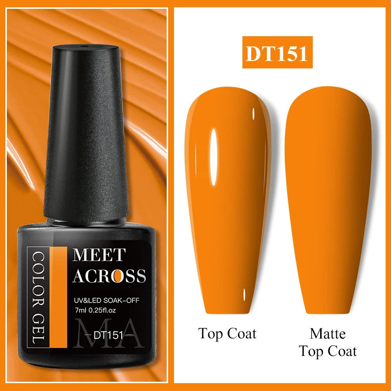 MEET ACROSS 7ml Eggshell Thermal Gel Nail Polish Temperature Changing Gradient Nail Art Varnish Winter Soak Off Gel For Nails