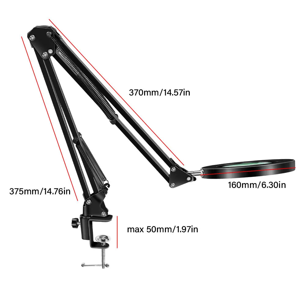 72LED 8X/10X NEW Illuminated Magnifier USB 3 Colors LED Magnifying Glass for Soldering Iron Repair/Table Lamp/Skincare Beauty