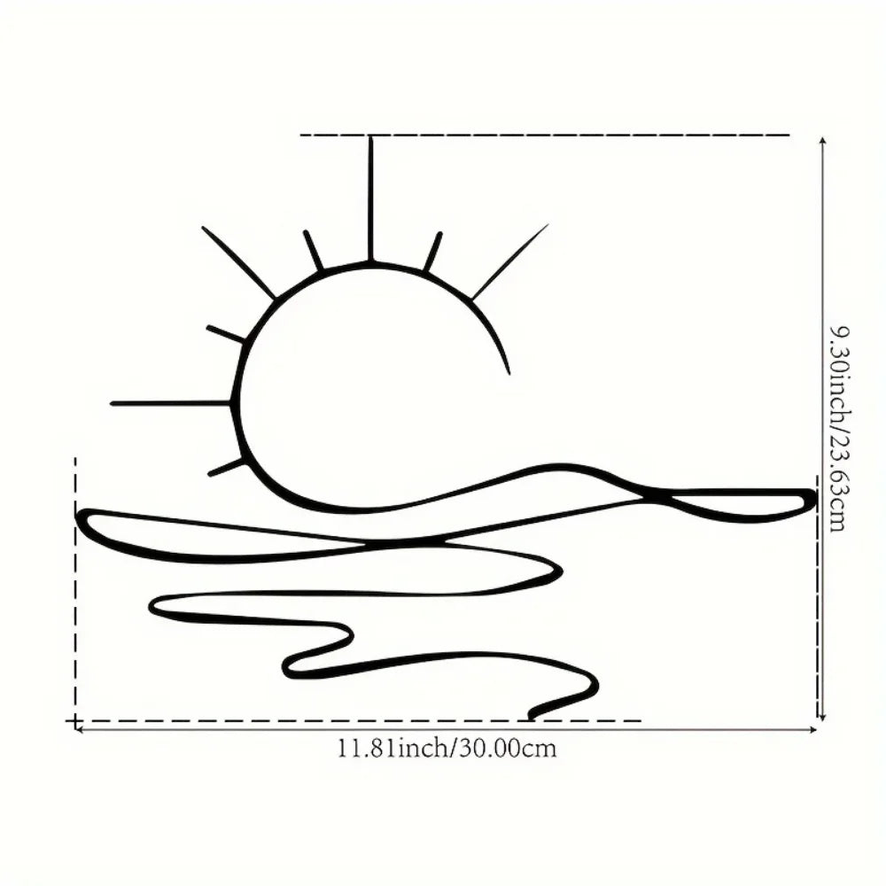 Sunrise & Art Chic, Minimalist Iron Wall Decor For Modern Home Aesthetics | Metal Wall Art | Housewarming Gifts | Wedding Gifts