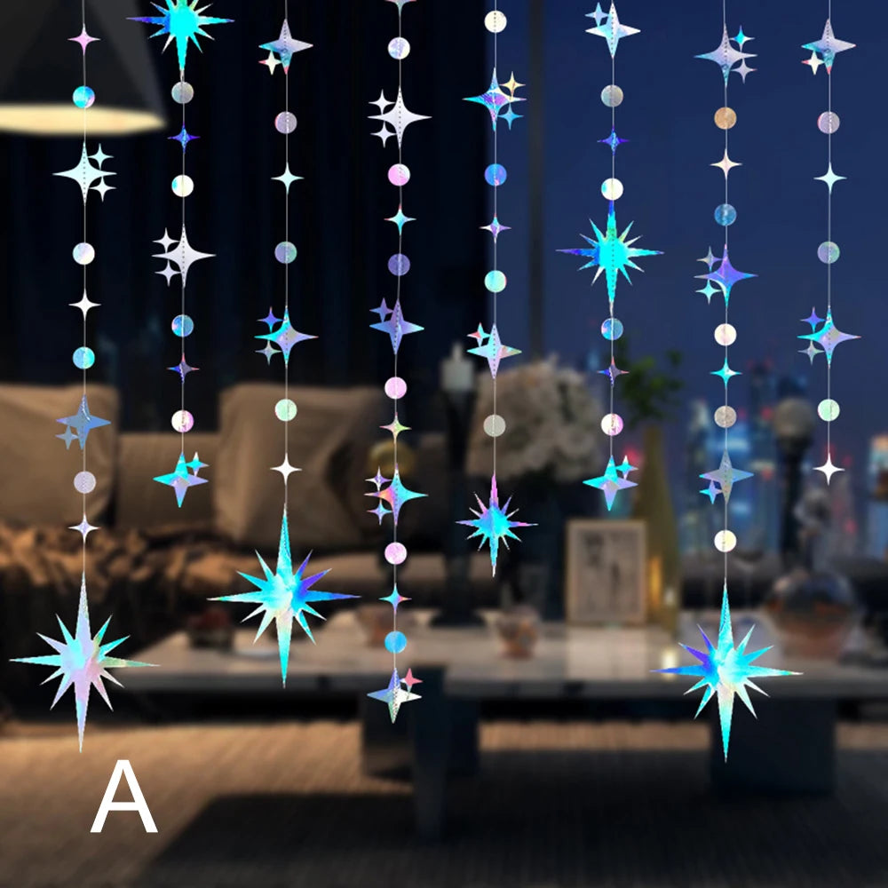 Star decoration pendant set, sky hanging decoration, dormitory, birthday party, romantic wedding room, wedding decoration