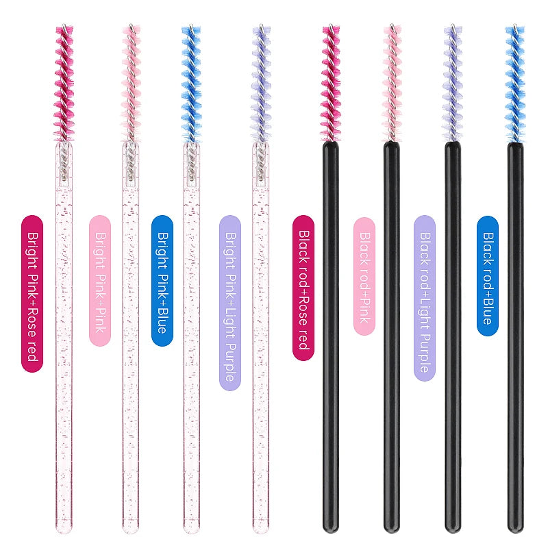 Lot de 50 Brosses à Cils - Crystal - Outil Professionnel d'Extension