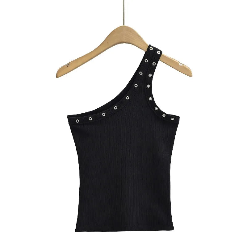 Design Sense Niche Slim Shoulder Slim Sling Summer Slim Chic Shoulder Vest Women Y2k Tops