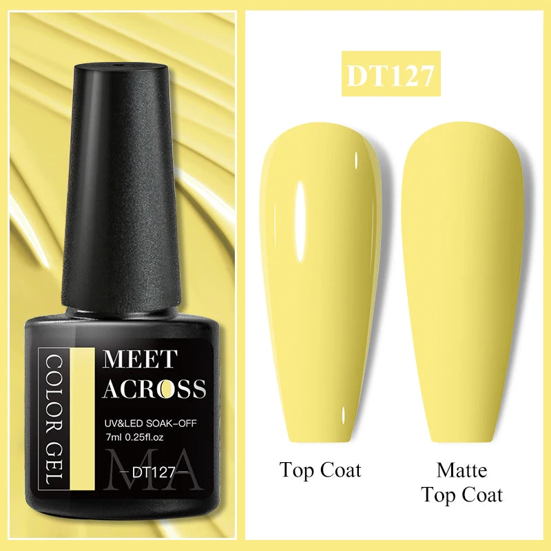 MEET ACROSS 7ml Eggshell Thermal Gel Nail Polish Temperature Changing Gradient Nail Art Varnish Winter Soak Off Gel For Nails