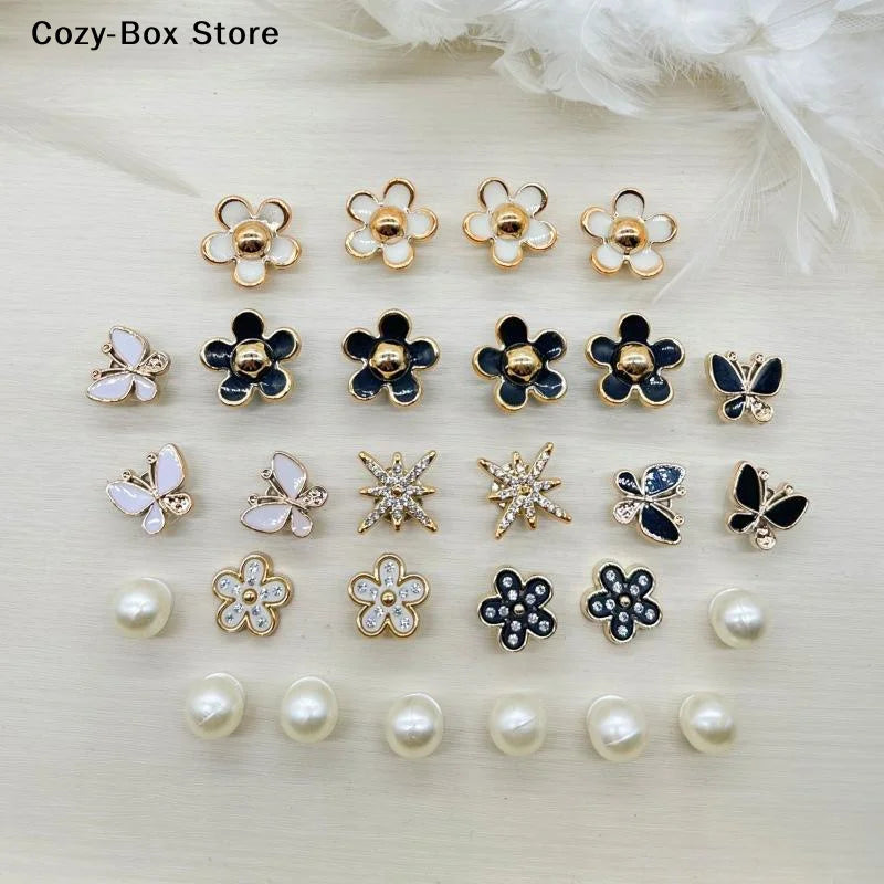 [ZY]3D Cute Pearl Shoe Charms Set For Slide Sandals Garden Shoes DIY Clogs Decoration Shoe Buckle Pins Shoe Decoration Gifts[ZY]