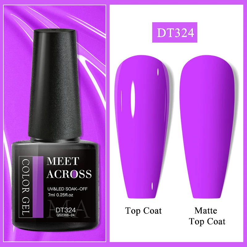 MEET ACROSS 7ml Eggshell Thermal Gel Nail Polish Temperature Changing Gradient Nail Art Varnish Winter Soak Off Gel For Nails