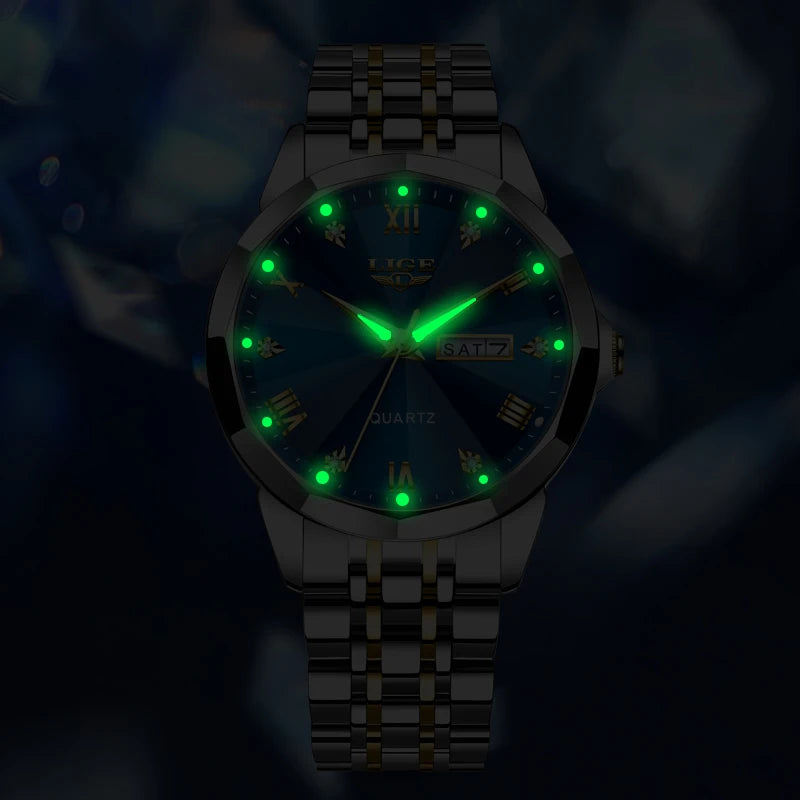 Montre de luxe pour femme, élégance Or, bracelet en acier