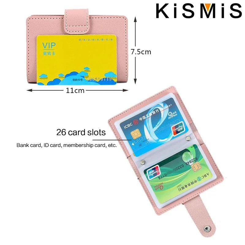 Portefeuille en cuir pour cartes - Protection RFID avec 26 compartiments
