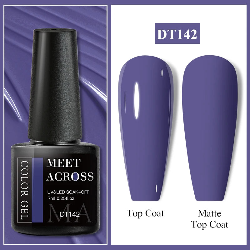 MEET ACROSS 7ml Eggshell Thermal Gel Nail Polish Temperature Changing Gradient Nail Art Varnish Winter Soak Off Gel For Nails
