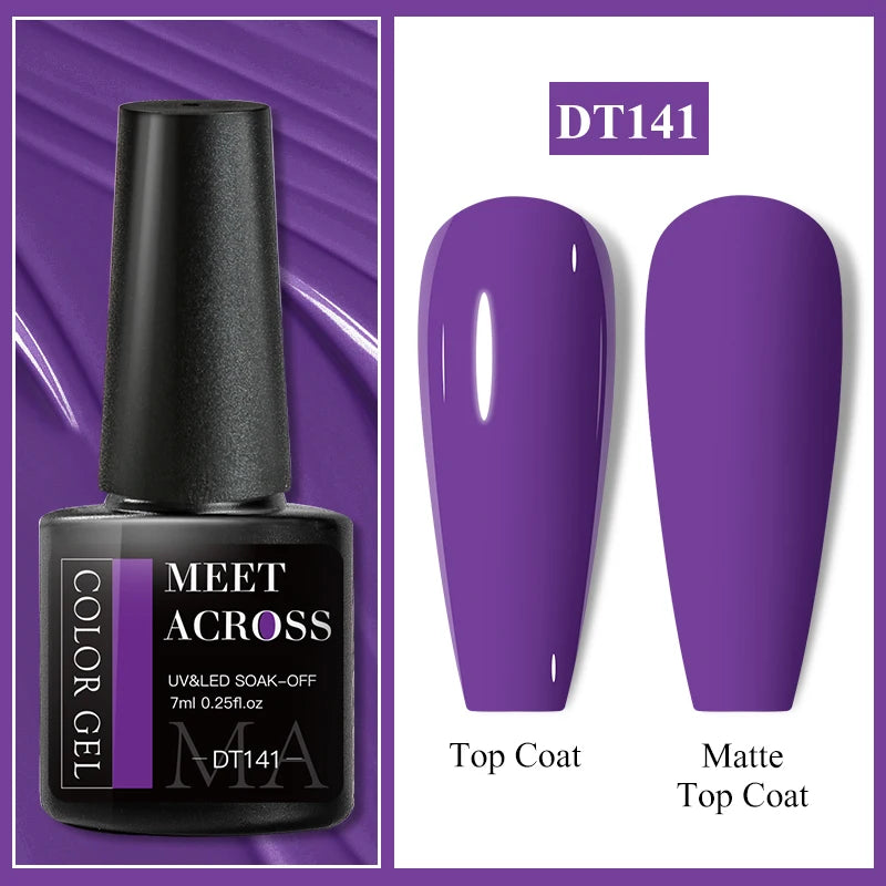 MEET ACROSS 7ml Eggshell Thermal Gel Nail Polish Temperature Changing Gradient Nail Art Varnish Winter Soak Off Gel For Nails
