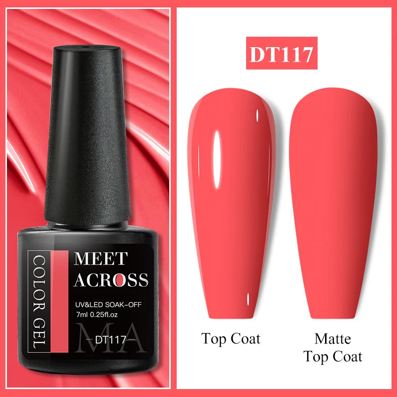 MEET ACROSS 7ml Eggshell Thermal Gel Nail Polish Temperature Changing Gradient Nail Art Varnish Winter Soak Off Gel For Nails