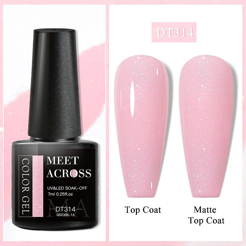 MEET ACROSS 7ml Eggshell Thermal Gel Nail Polish Temperature Changing Gradient Nail Art Varnish Winter Soak Off Gel For Nails