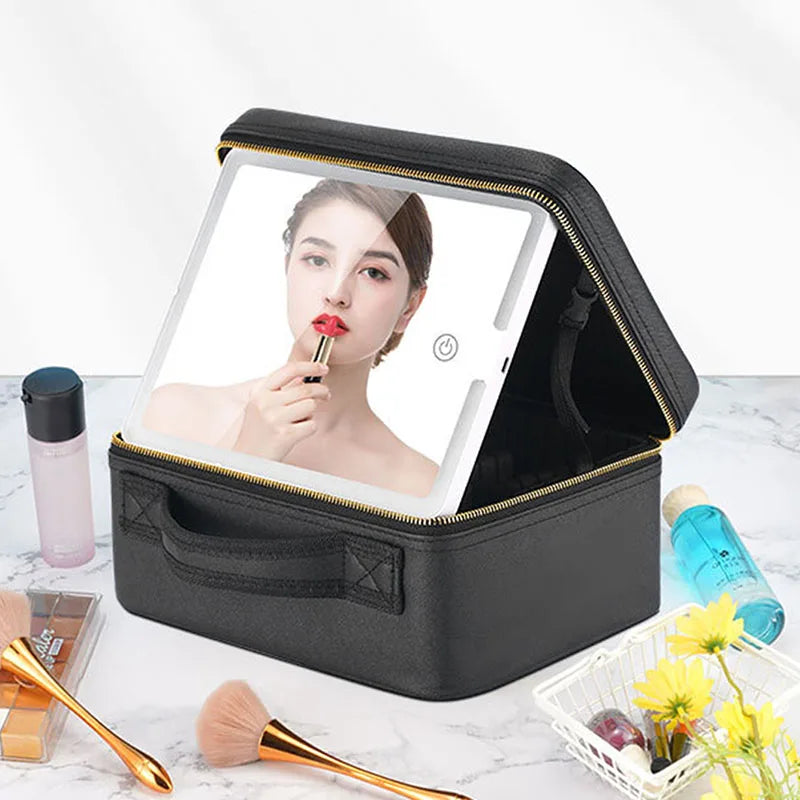 Étui de Maquillage Smart Led - Miroir intégré et Rangement Haute Capacité