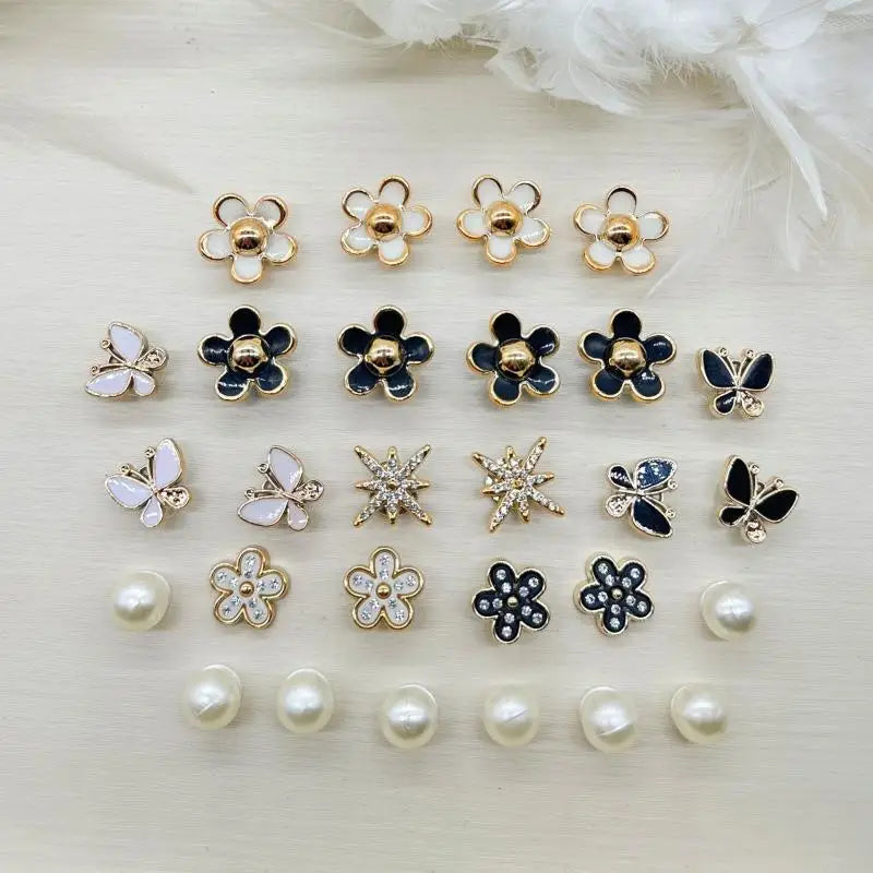 [ZY]3D Cute Pearl Shoe Charms Set For Slide Sandals Garden Shoes DIY Clogs Decoration Shoe Buckle Pins Shoe Decoration Gifts[ZY]