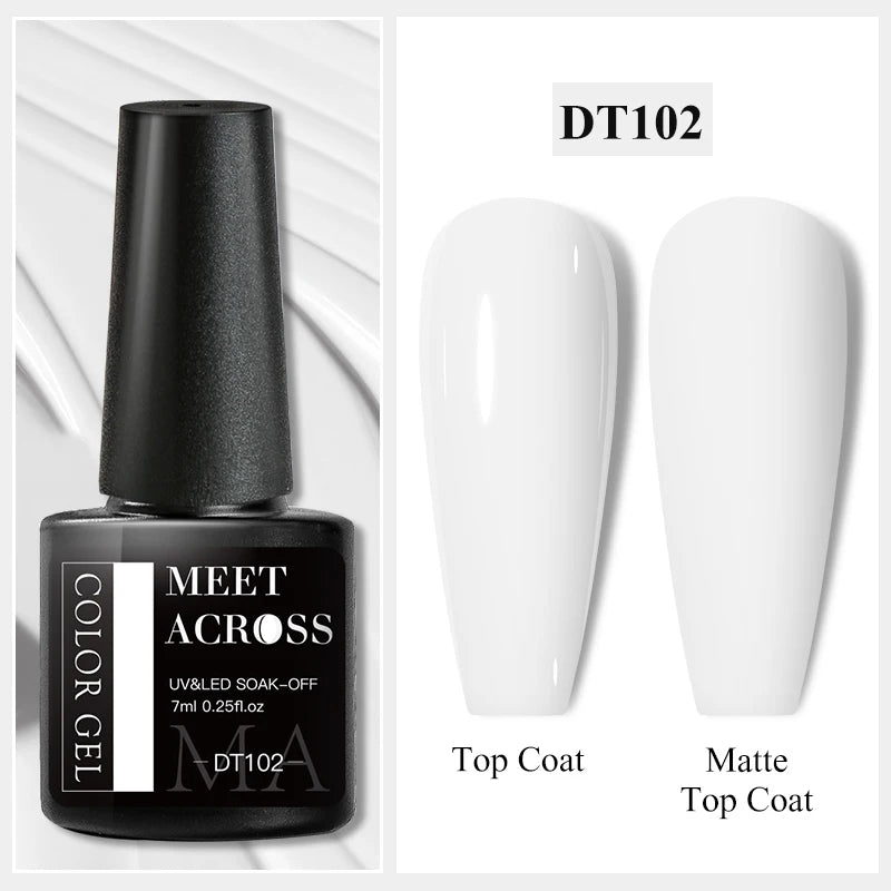 MEET ACROSS 7ml Eggshell Thermal Gel Nail Polish Temperature Changing Gradient Nail Art Varnish Winter Soak Off Gel For Nails