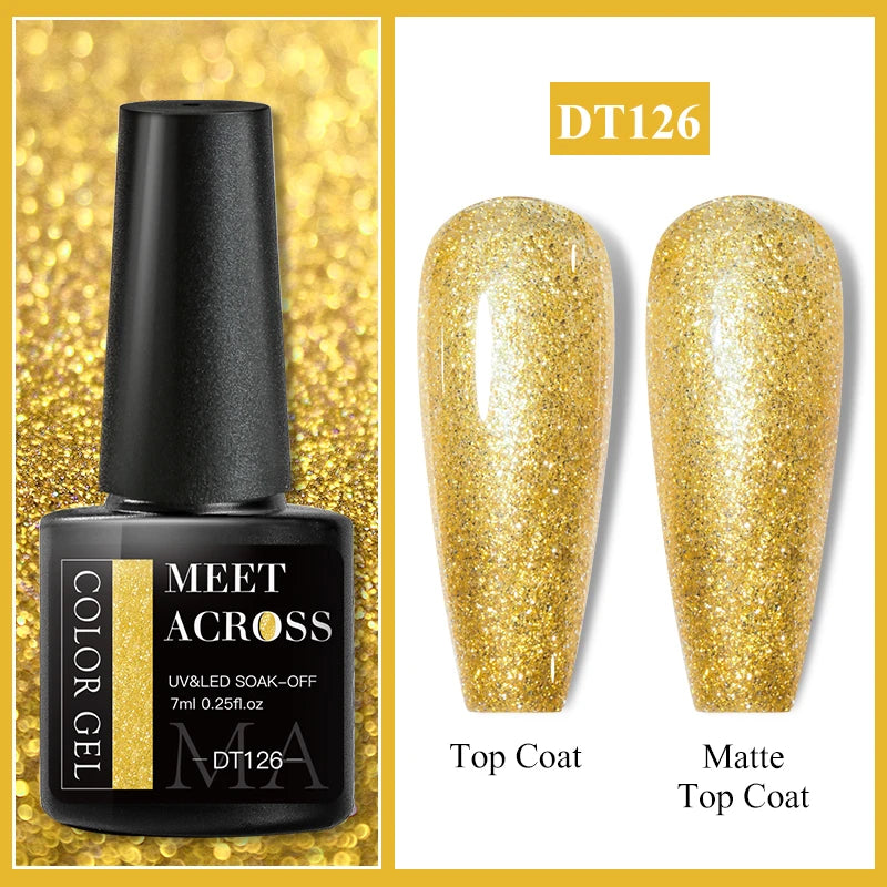 MEET ACROSS 7ml Eggshell Thermal Gel Nail Polish Temperature Changing Gradient Nail Art Varnish Winter Soak Off Gel For Nails